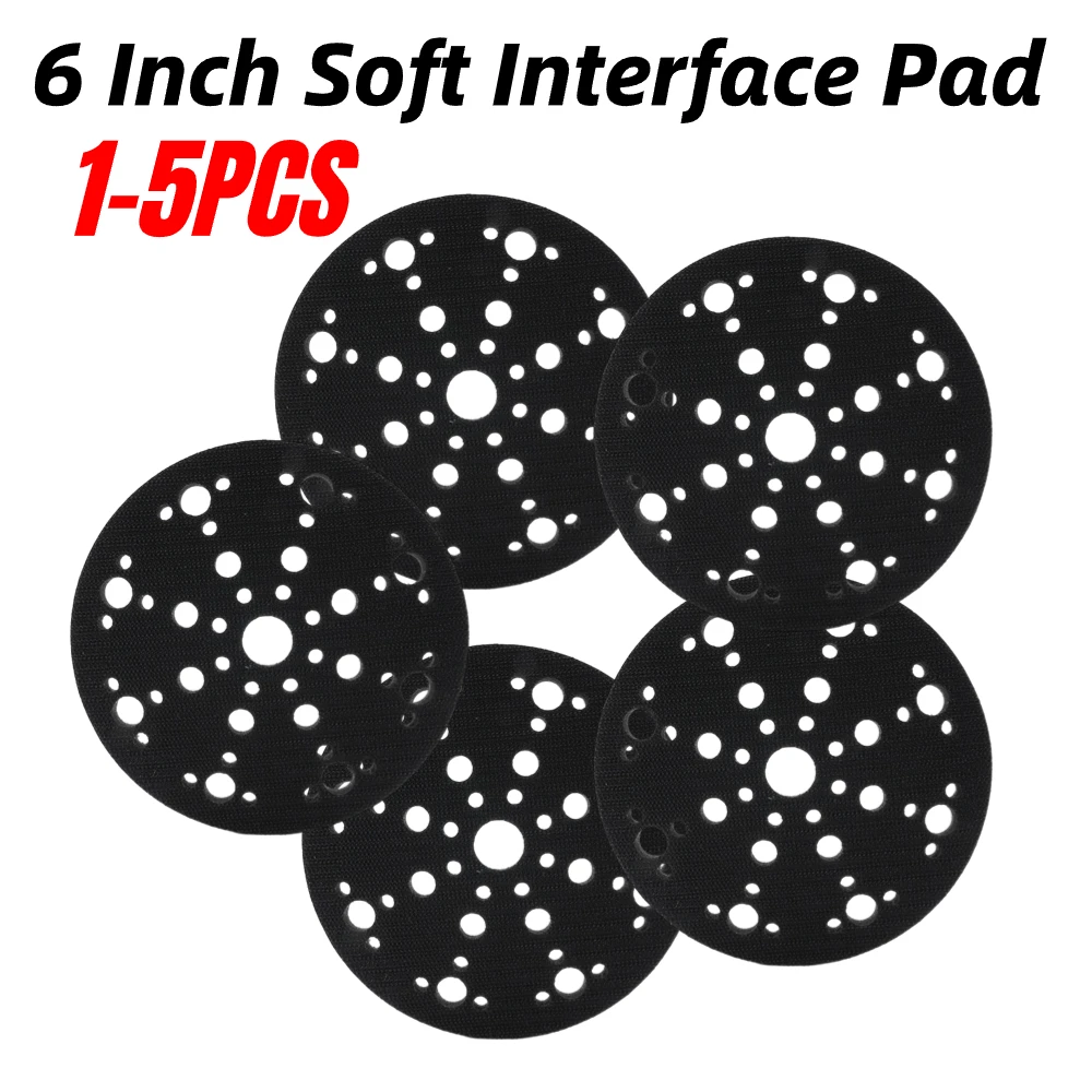 

1-5PC 6Inch 150mm 48-Hole Soft Sponge Interface Pad For Sanding Pads Hook&Loop Sanding Discs Sander Backing Pads Buffer