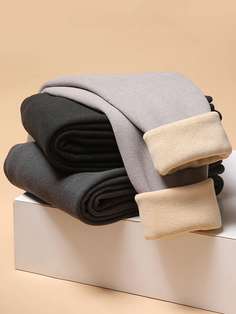 Winter Warm Mens Leggings Long Johns Fleece Wool Underwear Elastic Tights Male Thermal Pants