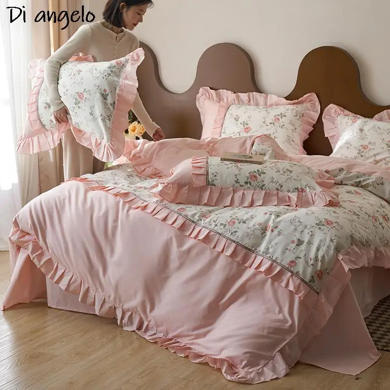 

Комплект постельного белья из хлопка, 4 предмета