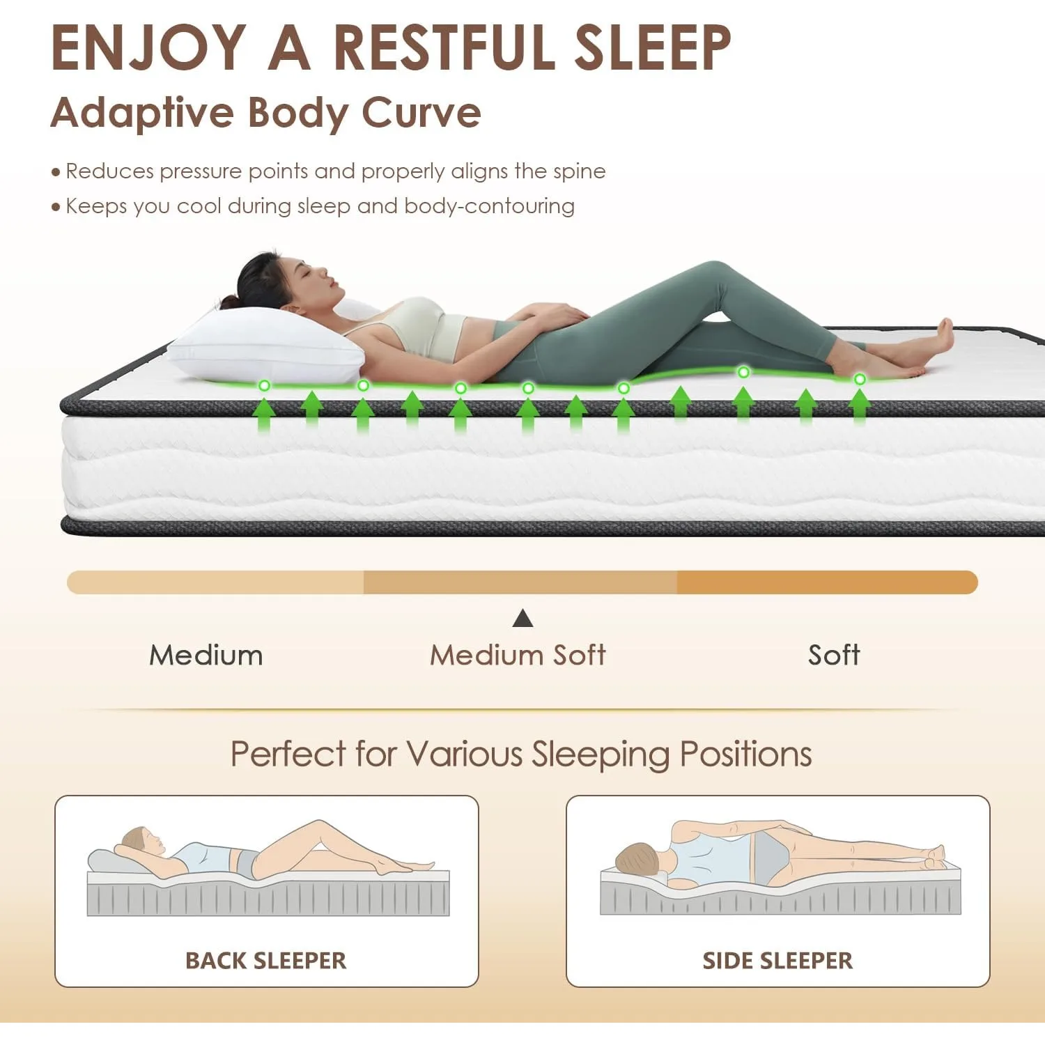 Fiberglass Free/Medium Firm Spring Mattress/Twin Size Mattress in a Box/CertiPUR-US Certified/Cool Sleep Pressure Relief 6
