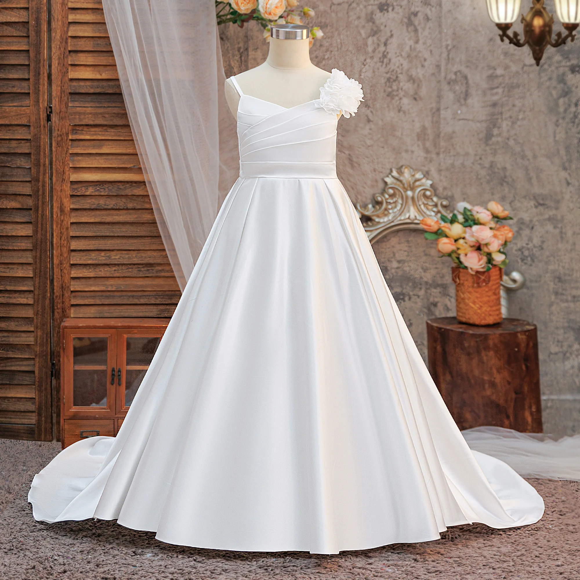 Fashion Bridesmaids Girls Dress Elegant Baptism Wedding Party Princess Prom Dresses Girl Birthday First Communion Christmas Gown - 4