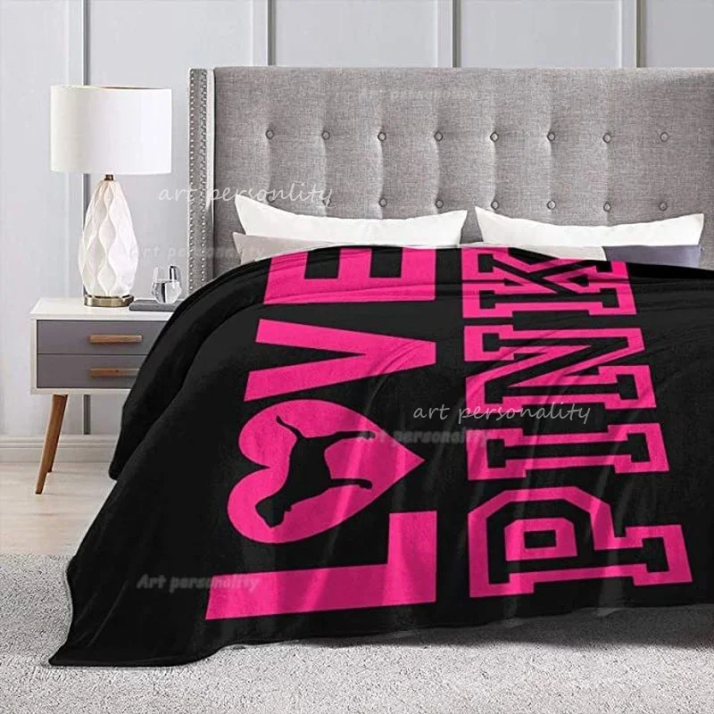 Pink Blanket Love Pink Dog Heart Adult Kids Fleece Blanket Ultra-Soft Micro for Couch or Bed Warm Throw Blanket for Girl Gifts 4
