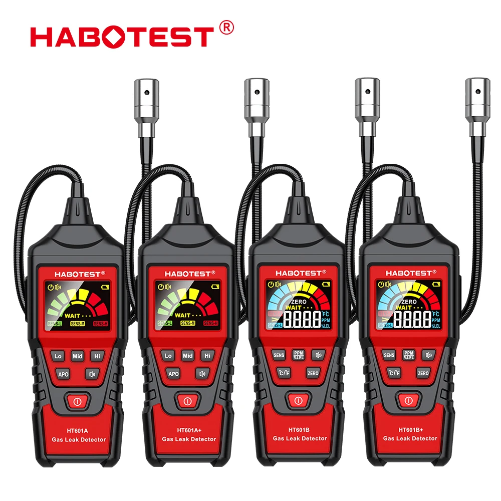 

HABOTEST HT601A HT601B Gas Leak Detector 0-1000PPM Sound & Screen Alarm Combustible Flammable Natural Methane Gas Detector