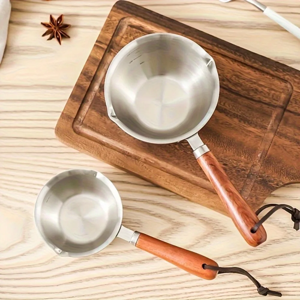 10oz Stainless Steel Wax Melting Pot with Wooden Handle 3