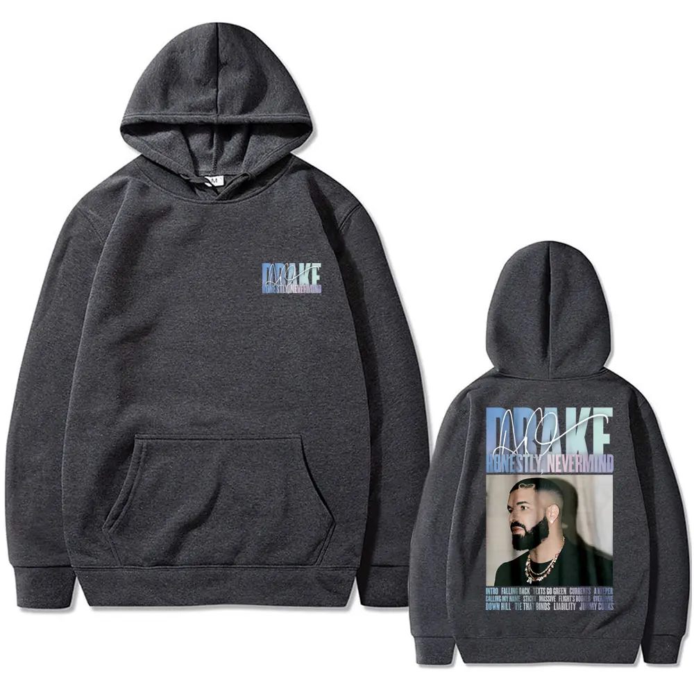 Rapper Drake Honestly Nevermind Graphic Print Hoodie Male Oversized Sweatshirt Hoody Men Women Hip Hop Fashion Vintage Hoodies
