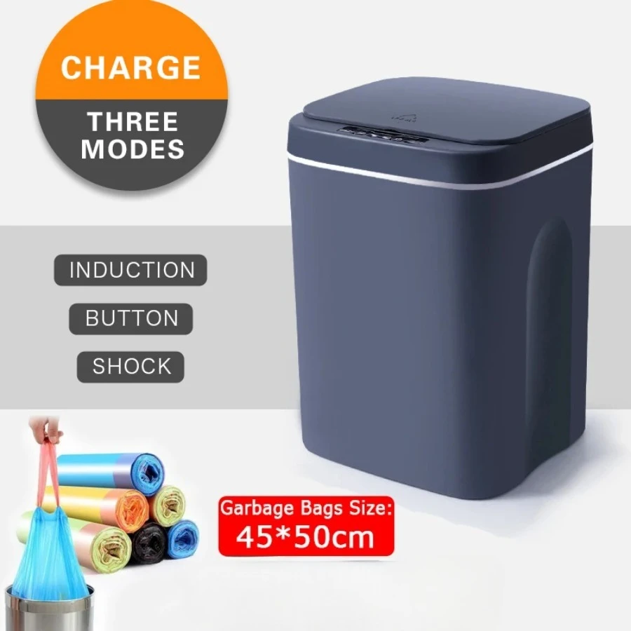12L/14L/16L USB 충전식 스마트 휴지통 자동 센서 쓰레기통 지능형 센서 충전식 전기 쓰레기통