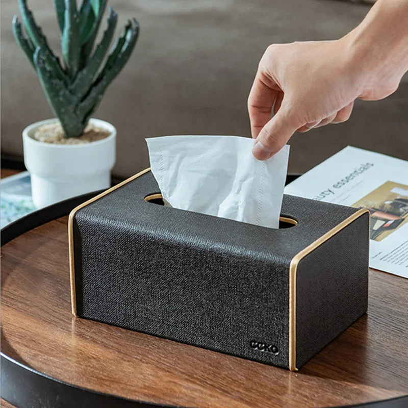 Leather Tissue Box Paper Drawer Creative Phnom Penh Tissue Storage Box Paper Sleeve Home Living Room Hotel Room Decorate 6
