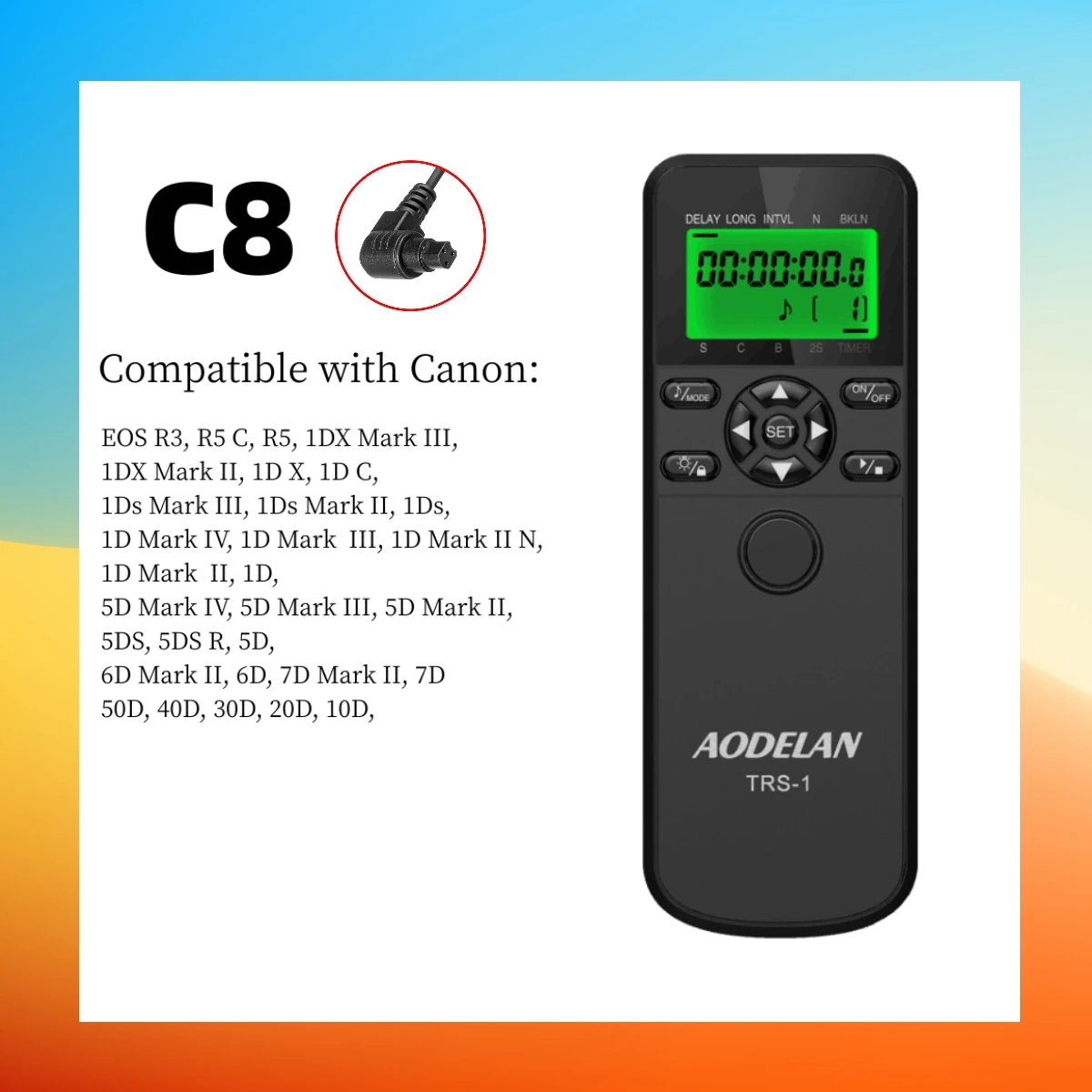 Wireless Intervalometer Remote Shutter Release Control Timer - ENEGON