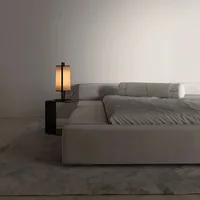 Lit Double vert esthétique moderne, meubles de chambre à coucher luxueux, ensemble complet, décoration de maison élégante, accessoires de sommeil de rêve 4