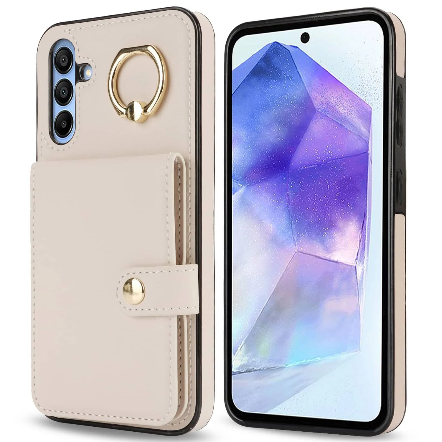 Elegant Flip Folio Wallet Case with Card Holder - Premium PU Leather Cover