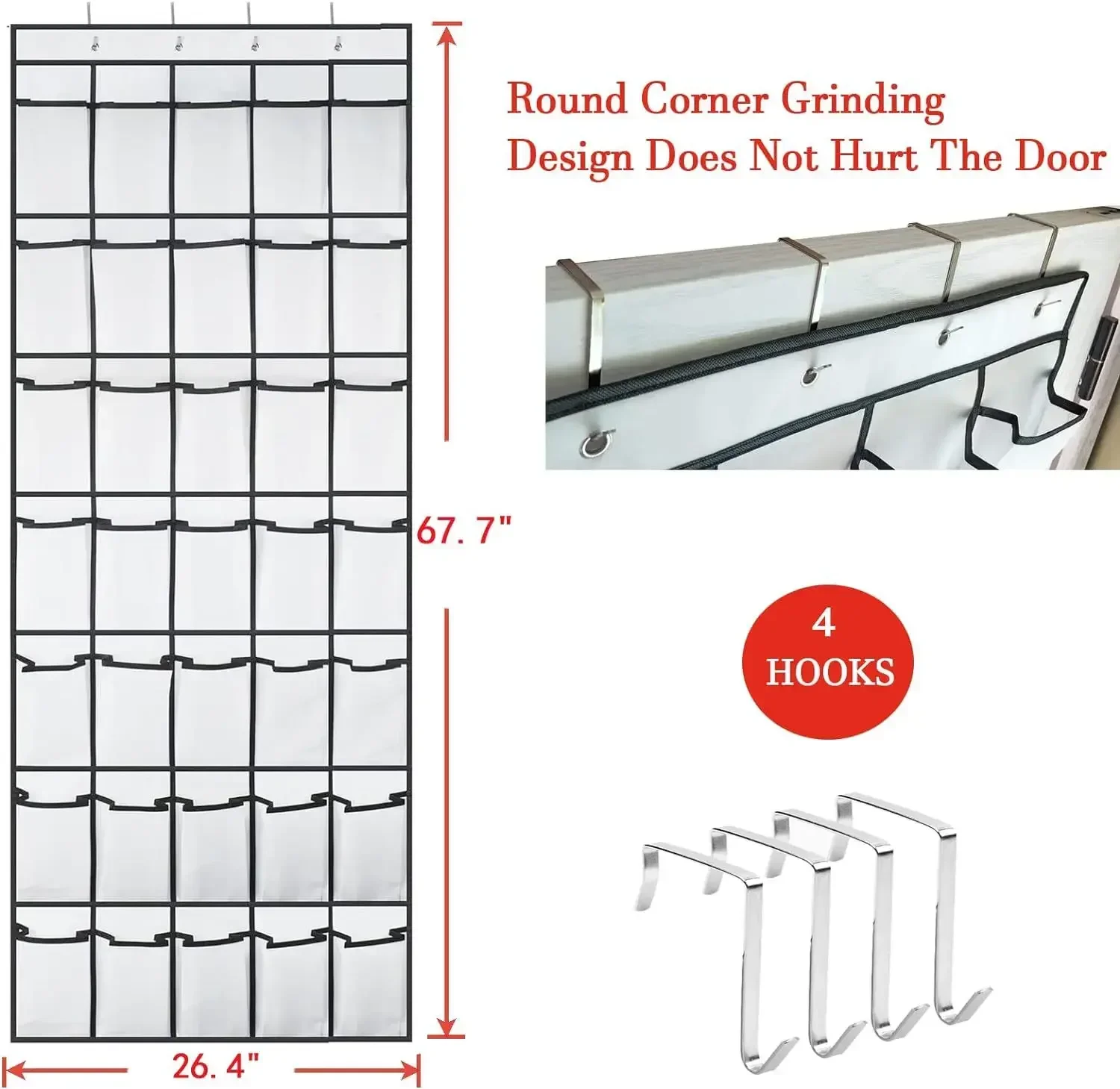 Shoe Organizer Shoe Hanging Rack 35 Pockets Over The Door Rack Large Mesh Pockets Hanging Shoe Organizer For Closet