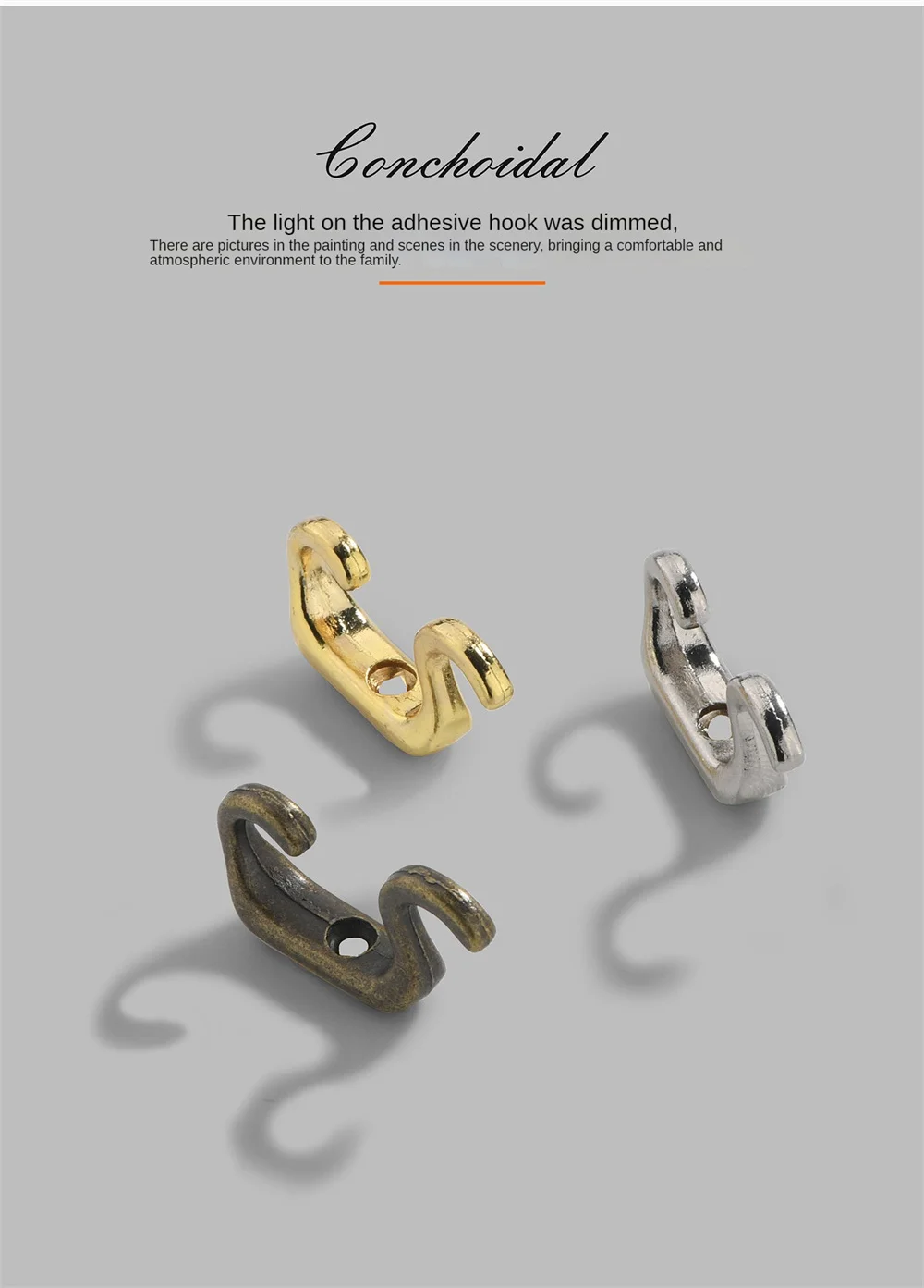 Description Picture 5 of itemCoat Clothes Bag Hat Hanging Hangers Home Storage Hook Organize Retro Single Prong Hook Wall Mounted Screws Hanger Key