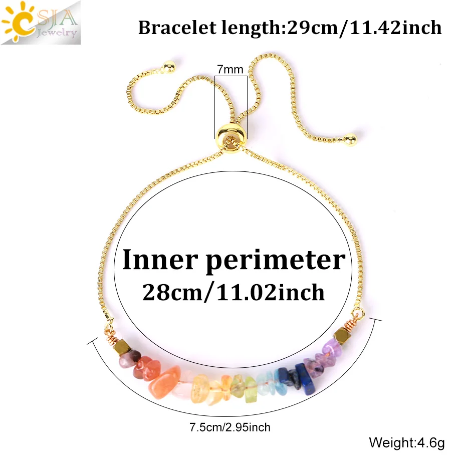 CSJA Natural Chip Stone Crystal Bracelet Healing Chakra Stainless Steel  Bracelet for Women Amethysts Tiger Eye Pink Quartzs H005 - AliExpress