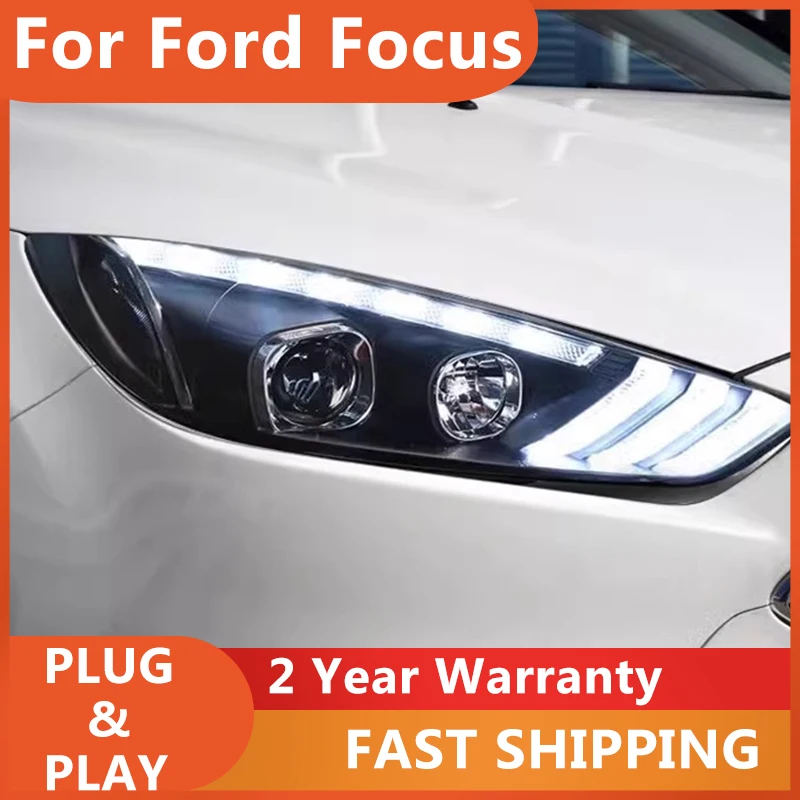 

Автомобильные аксессуары для передней фары Ford Focus 2015-2018, фокусная фара DRL, сигнал поворота, линза дальнего света