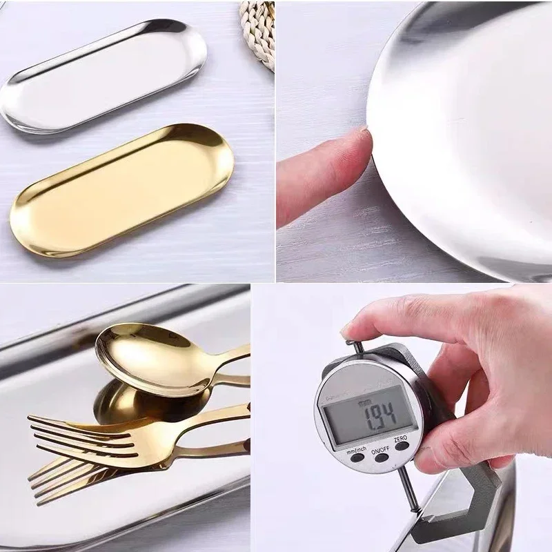 Stainless Steel Cosmetic Storage Tray False Nails Dish Tools Storage Tray Nail Art Equipment Plate Doctor Surgical Dental Tray 4