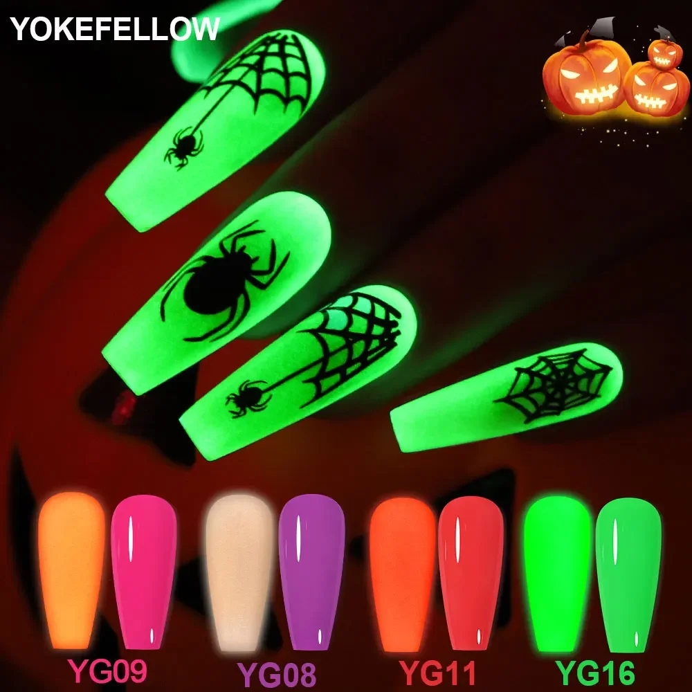 Glow in the dark Gel Nail Polish 10ML Luminous Neon Gel Polish Summer Semi Permanent Soak Off Nail Art UV Varnish YOKEFELLOW gel nail polish