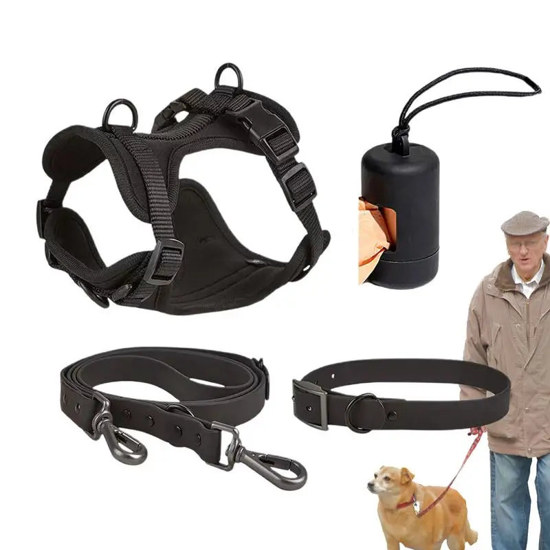 

Dog Harness Set No Pull Dogs Harness Multi-Function Lead Set Medium Dogs Easy Walk Everyday Adjustable Dog Collar Fashionable