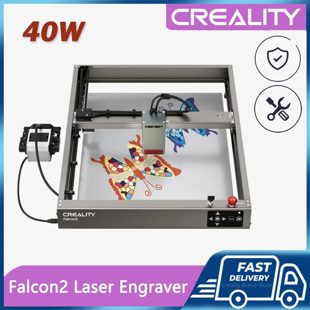 Creality Falcon2 Laser Engraver 40W Air Assist High-Speed Adjustable Laser  Spot Steel Colorful Engraving and Cutting Machine - AliExpress