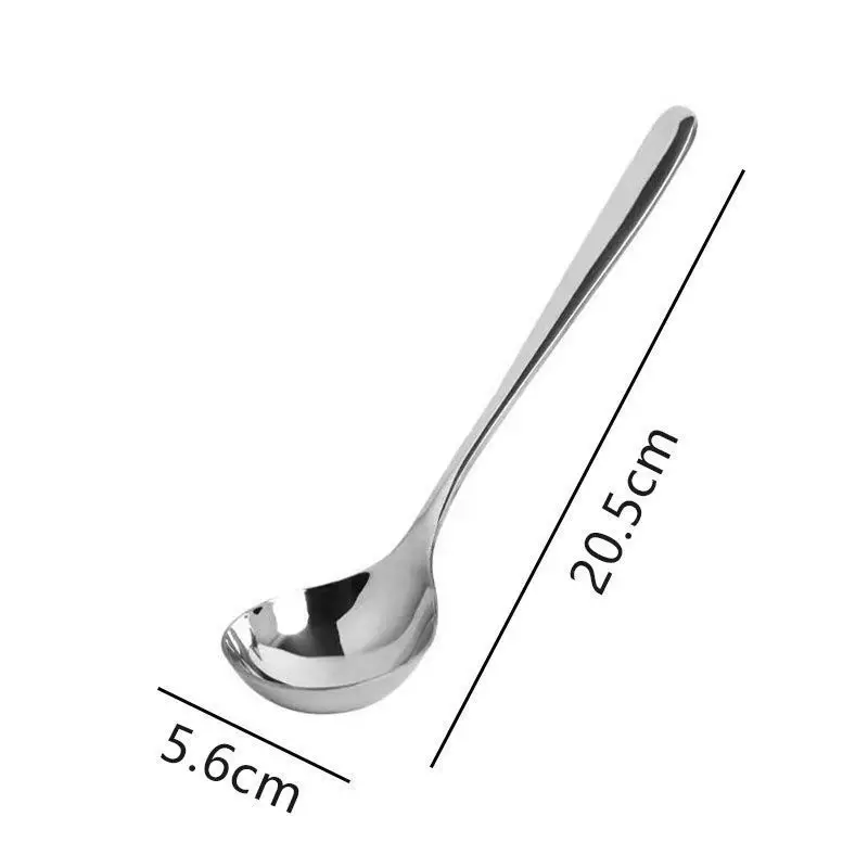 1Pc Stainless Steel Thickening Spoon Creative Long Handle Hotel Hot Pot Spoon Soup Ladle Home Kitchen Essential Tools Soup stainless steel spoon soup spoon