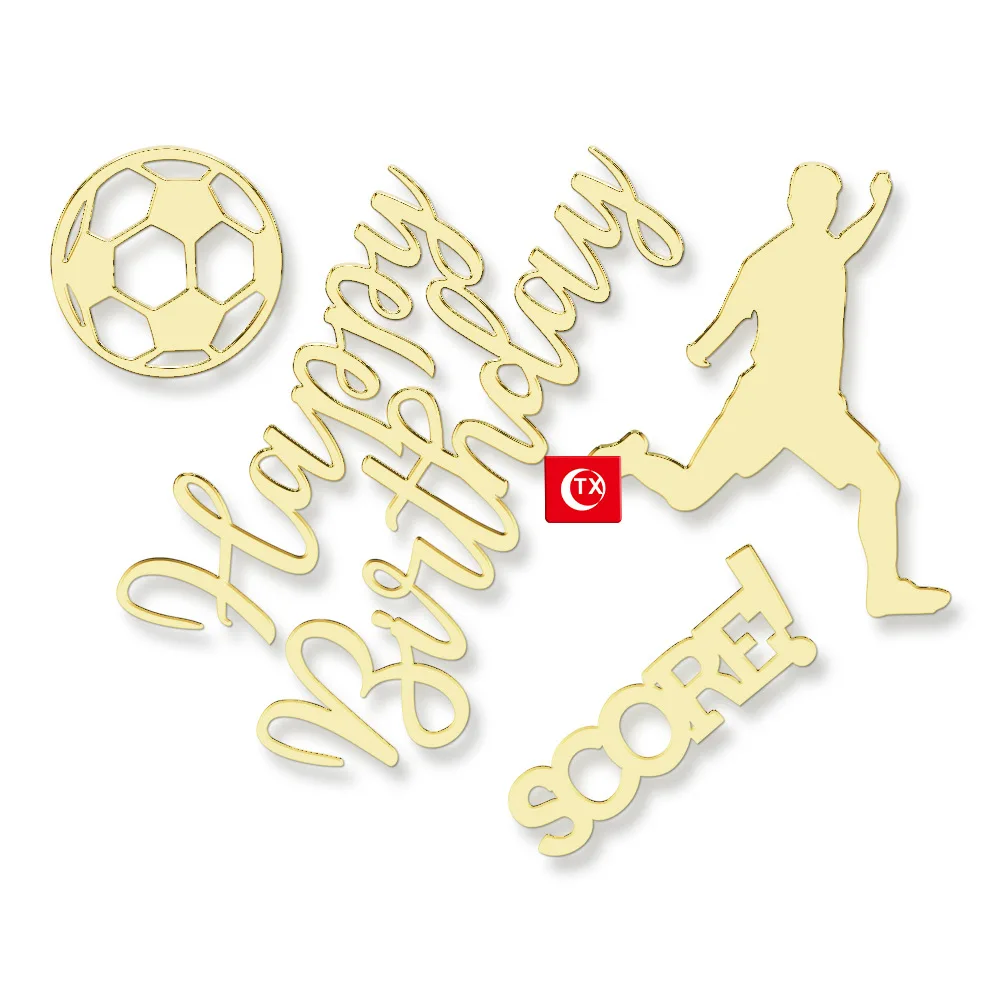 Football Cake Designs Birthday Boy  Football Cake Toppers Birthday Cakes -  1set Gold - Aliexpress