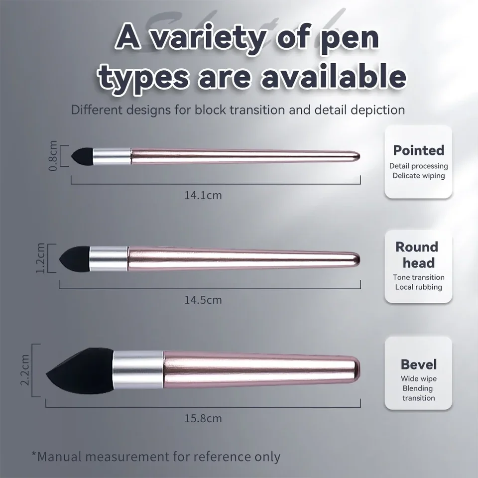 2 stuks blending spons pen, kunstenaar wasbare herbruikbare wrijven spons borstel dubbele tip tekening kunst blenders gereedschappen voor schets tekenen corrigeren verlichting en hoogtepunt (zwart