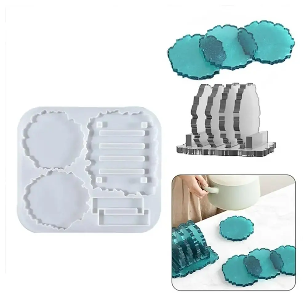 Square Coaster Tray Silicone Mold Diy Crystal Epoxy Craft Mold Resin Supplies Home Decoration Tools Handmade T3h9