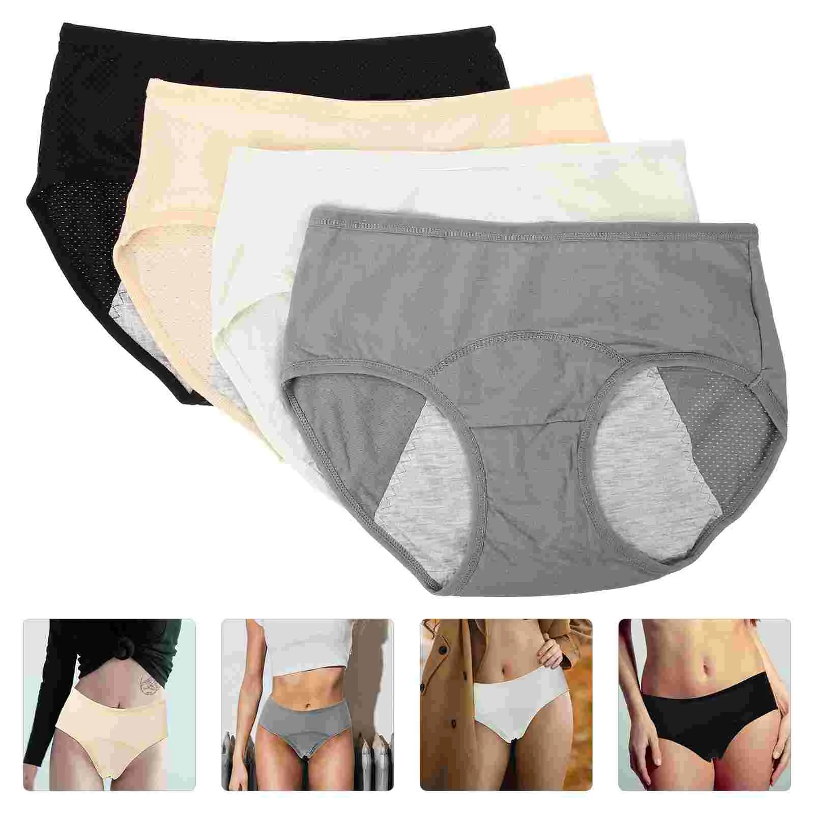 

4 Pcs Panty Period for Teen Girl Panties Thin Section Cotton Female Women Briefs Teens Miss Menstrual