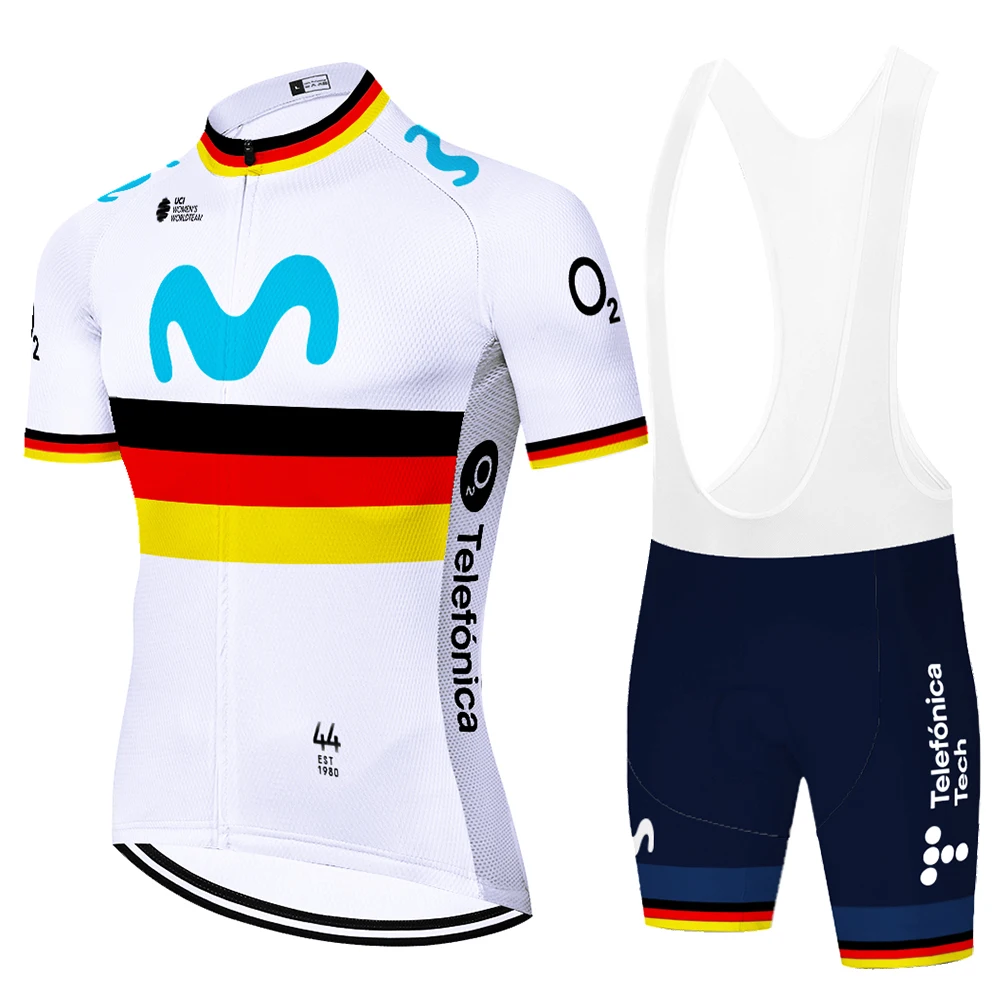 BlacK movistar Cycling Clothing Bike jersey Quick Dry completo ciclismo estivo Cycling Jersey 12D bike shorts