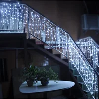 5M Christmas Garland kurtyna LED girlandy z lampkami w kształcie sopli Droop 0.4-0.6m AC 220V Garden Street dekoracja zewnętrzna Holiday Light 4