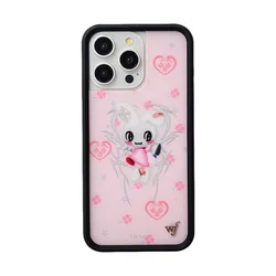 Cover per telefono in metallo 3D a forma di orso e coniglio cartoon Wildflower