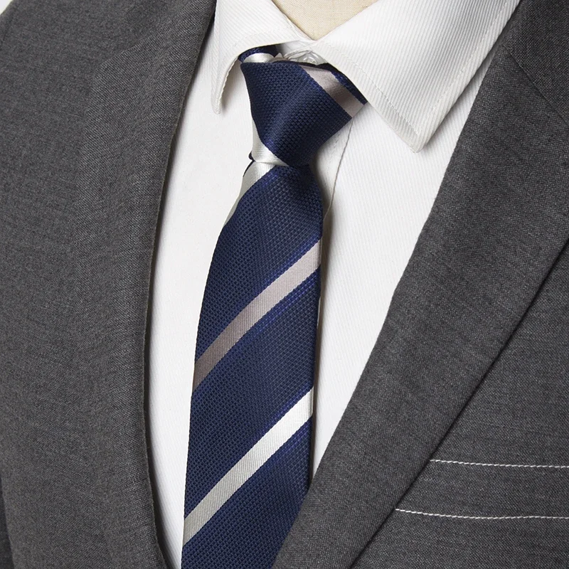 New Classic Tie for Men Business Solid Color Stripe Plaid 7cm Jacquard Wedding Dress Necktie Daily Wear Cravat Accessories Gifts