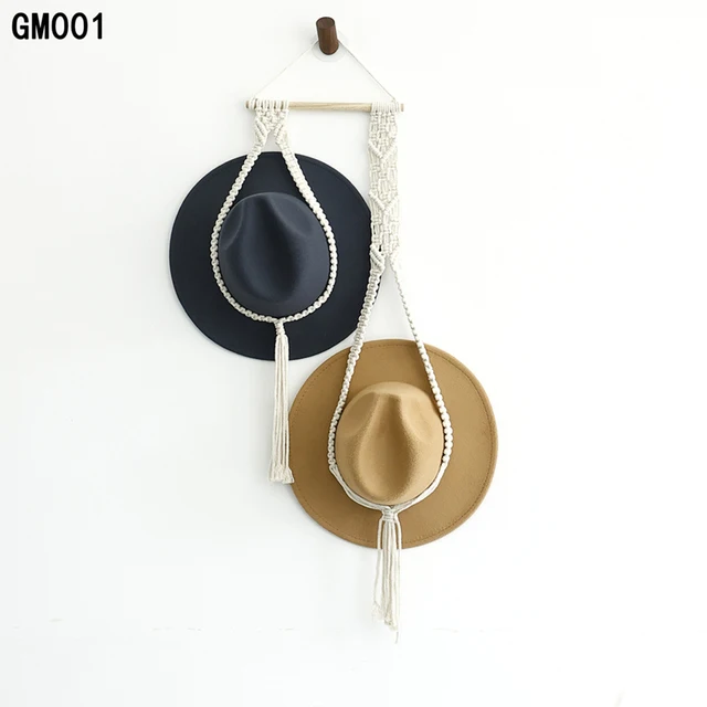 Gute Lot de 2 cintres en macramé pour chapeaux de style bohème à