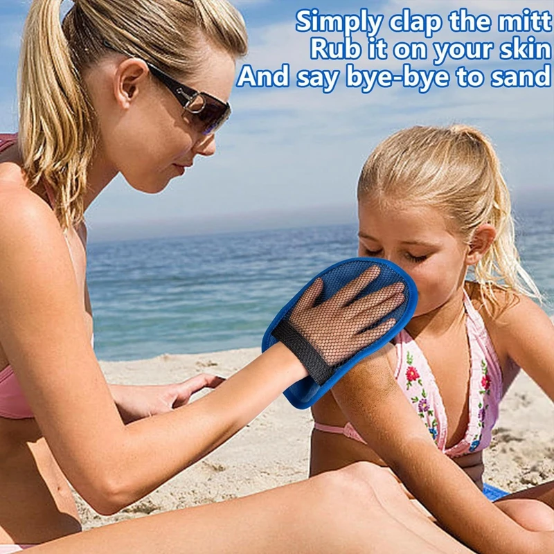 Sand Remover for Beach, Sand Off Beach Mitt, Removal Mitt, Beach Cleaner Wipe Off Mitt Camping Volleyball Surfing
