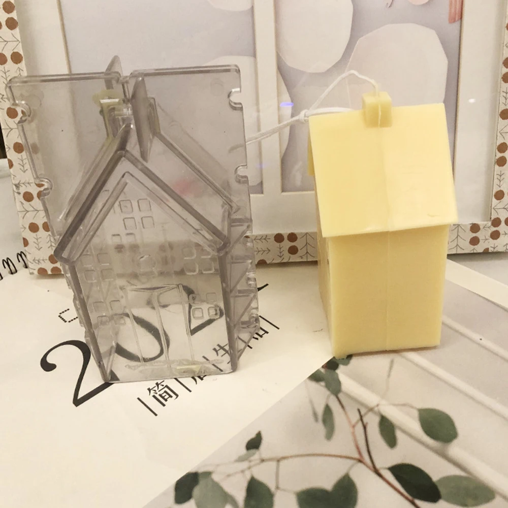 

Small House Villa Wooden House Silicone Mold Scented Candle DIY Acrylic Mold Candle Molds For Candle Making Plaster Mold