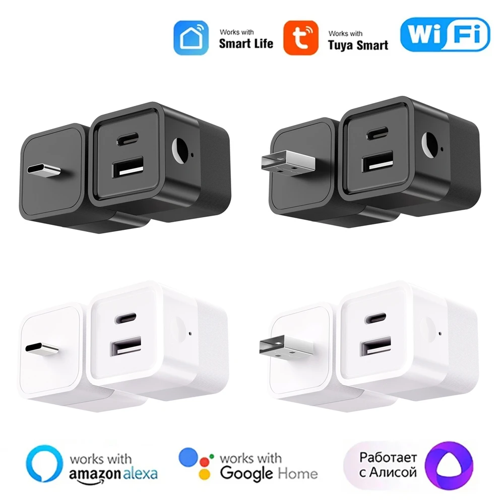 Tuya Smart WiFi/zigbee Micro USB Type-C Adaptor Switch 5V Mini USB Power Adaptor Smart Life Control Alexa Google Yandex alice