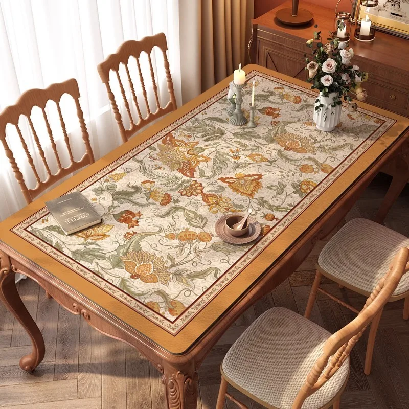 Alfombrillas de mesa de comedor de estilo Retro americano, Estera DE AISLAMIENTO impermeable a prueba de aceite, antiarañazos, resistente al desgaste, Estera cortable