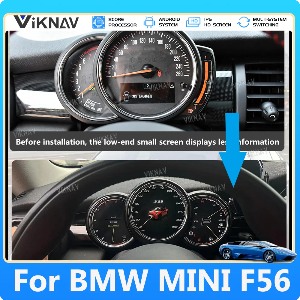 

Улучшенный Спидометр ЖК-дисплей для BMW MINI F56 приборная панель цифровой приборной панели умный экран HD кластер автомобильный аксессуар мультимедиа