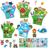 Baby Finger Puppets Set Montessori Parish Toys DIY Animal Storytelling Felt Gloves Didactic Material Hand Puppet Educational Toy 1
