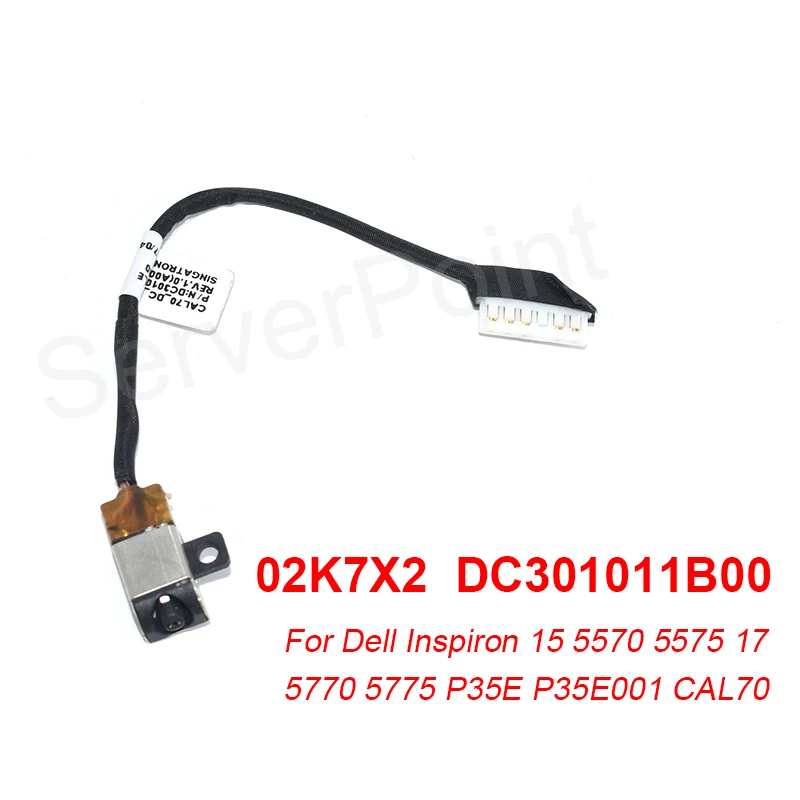 

DC Power Jack Cable 02K7X2 2K7X2 DC301011B00 For Dell Inspiron 15 5570 5575 17 5770 5775 P35E P35E001 CAL70 New