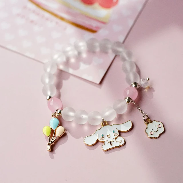 Kawaii Sanrios Hello Kittys Mymelody Cinnamoroll Kuromi Bracelet Cartoon  Cute Charm Bungee String Ornament Toy