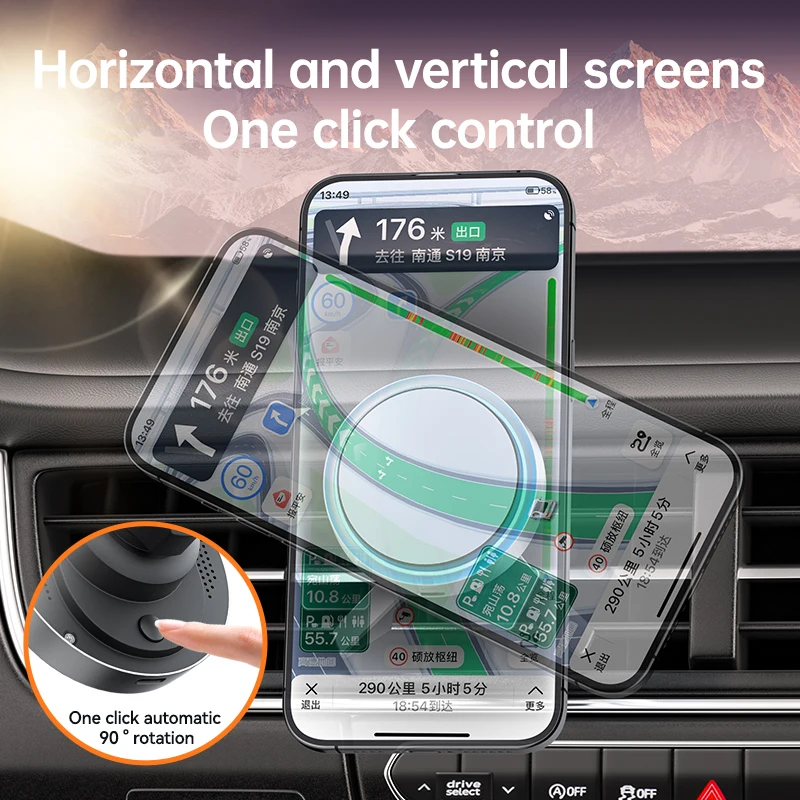 Car Magnetic Phone Holder Wireless Charger Stand with LED Glare For iPhone 17~12 Samsung Z Fold 7 6 5/Z Flip 7 6 5 Fast Charging