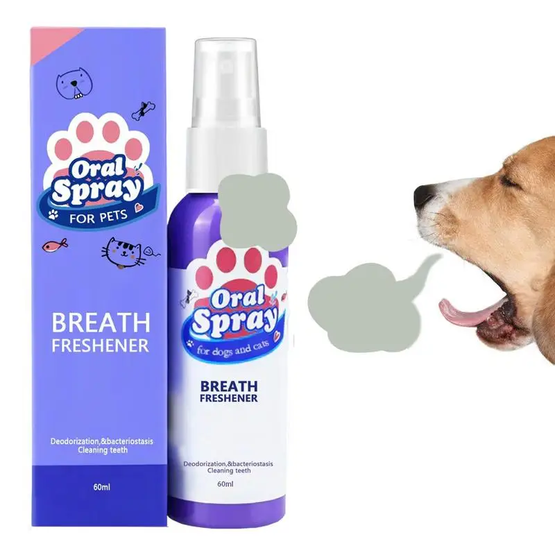 

Pet Spray Dog Oral Care 60ml Bad Breath Teeth Cleaning Breath Freshener Plaque Remover Cats Deodorant Pet Care Supplies