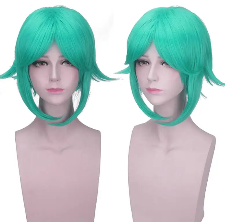 

Anime Houseki no Kuni Cosplay Wig Land of the Lustrous Phosphophyllite Synthetic Halloween Costume Green Short Hair