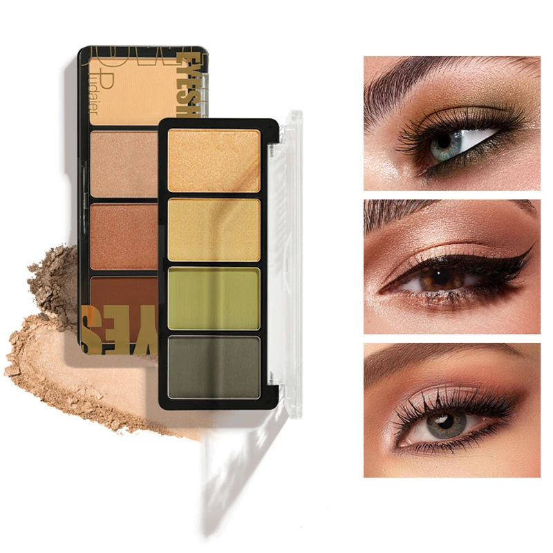 

4-Color Eye Shadow Palette Pearlescent Matte Shimmer Glitter Eyeshadow Lasting Waterproof Sexy Eye Makeup Cosmetic Beauty Tool