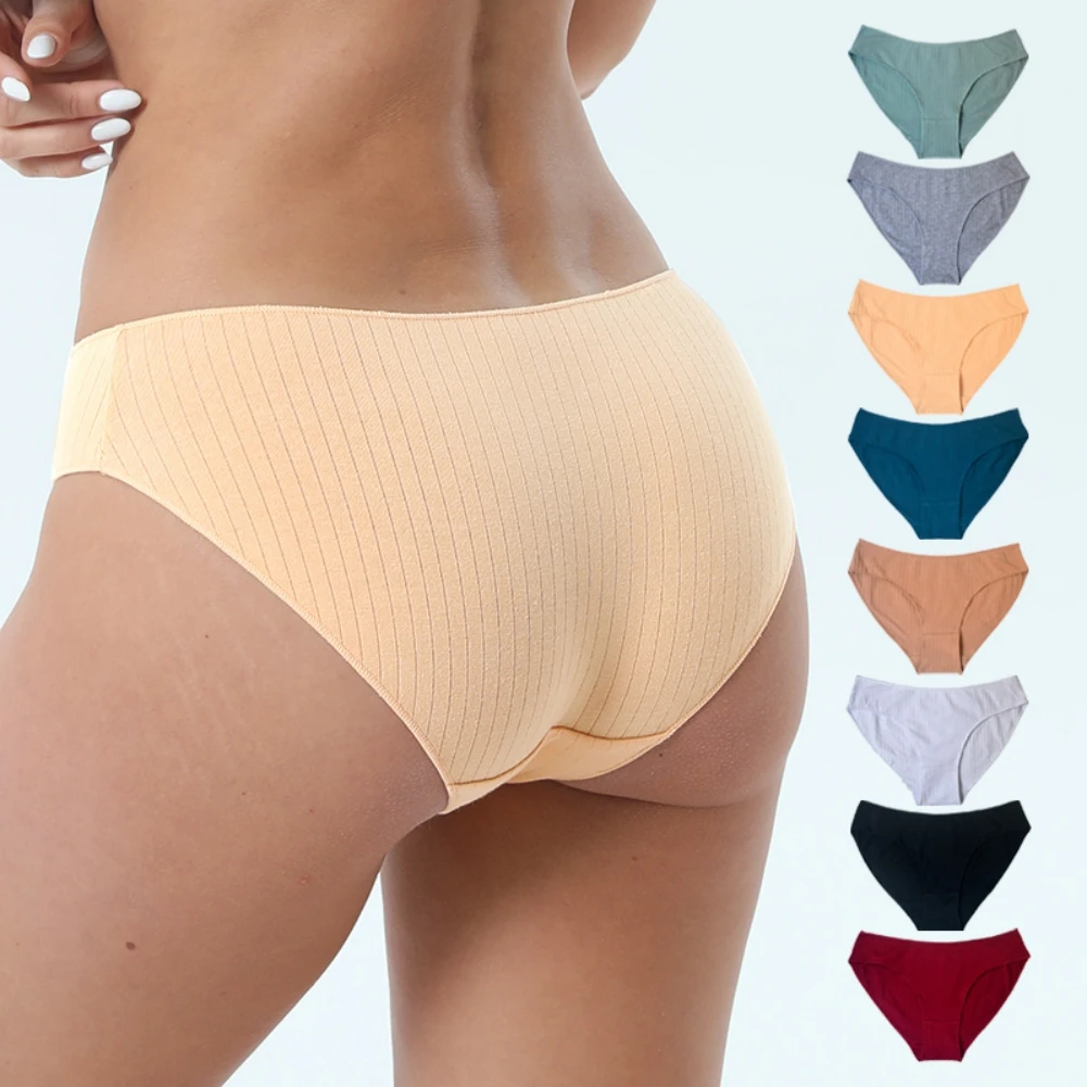 

Female Mid Waist Solid Color Triangle Briefs Breathable Women's Traceless Intimate Underpants Ladies Comfortable Panties