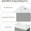 Small Bathroom Vanity with Sink, Freestanding Bathroom Vanity with Toilet Paper Holder & 1 Door, Wood Bathroom Cabinet 6