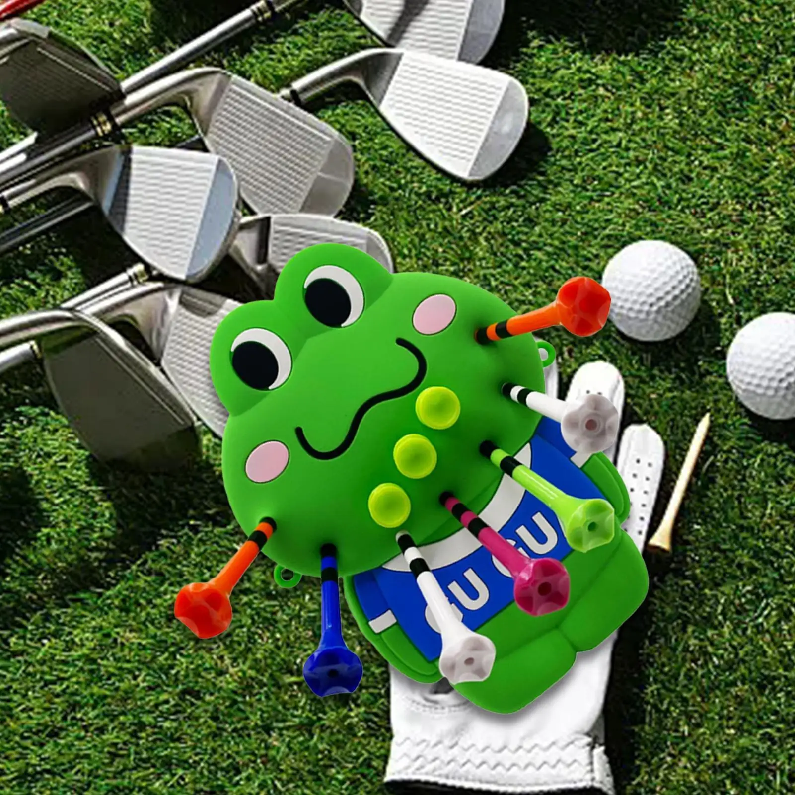 Golf Tee Bag Pouch Frog Golf Ball Tee Holder Organizer Ball Cute Accessories Holder For Men Golfers Storage Golfing Practice