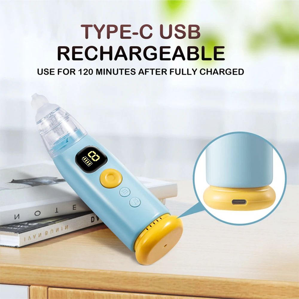 Baby Nose Cleaner Soothing Music Silicone Adjustable Suction Child Nasal Aspirator Safety Convenient Electric Nasal Aspirator
