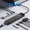 Lemorele USB-C Hub 13-in-1 Gigabit Docking Station VGA USB Type C Hub 4K30Hz HDMI-compatible USB 3.0 Adapter RJ45 PD100W 2