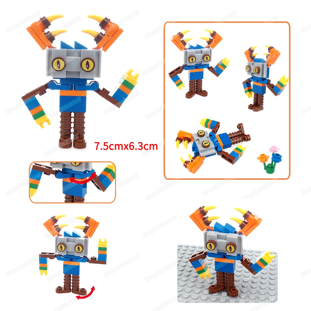 Musica Pet Monster Knurv Building Block Assemblare Moc Figures Feed Singing Monster Chorus Game Model Bambino Regalo Di Natale Giocattoli Fai Da Te